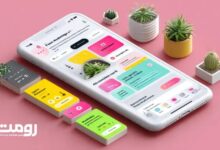 طراحی رابط کاربری موبایل با کارت‌های رنگی و اجزای ماژولار برای تجربه کاربری مدرن