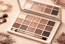 تصویر یک پالت سایه با رنگ های کرم و قهوه ای